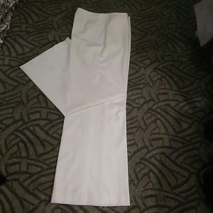 Ivory wide legged dress trouser pant with pockets